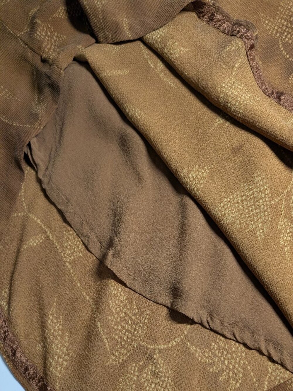 Jones New York 100% Silk Floral Midi Skirt Brown Size 14 - Picture 12 of 13